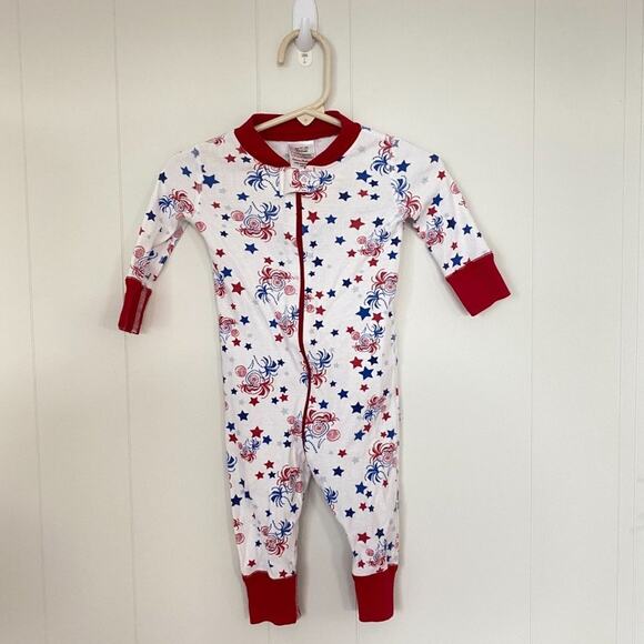 Hanna Andersson Red, White and Blue Fireworks Pajamas 60 cm 6-9 Months - Picture 1 of 6